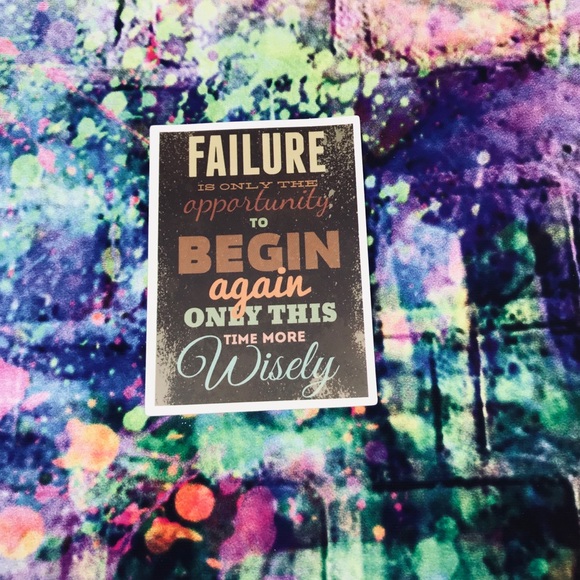 Failure is Opportunity For Wisdom Motivational Mini Poster Stickers Decor - Picture 4 of 4